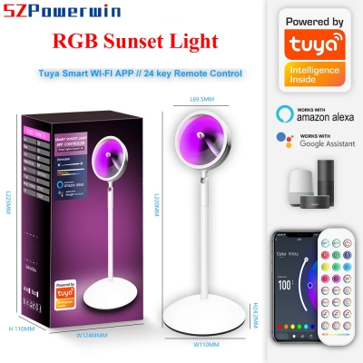 Powerwin RGB Sunset Lamp Photography Light For Tuya APP Wifi Bluetooth